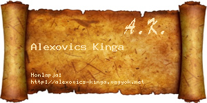 Alexovics Kinga névjegykártya