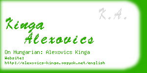 kinga alexovics business card